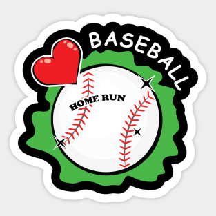 Love Baseball Sticker